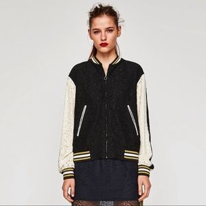 ZARA TRF Lace baseball jacket